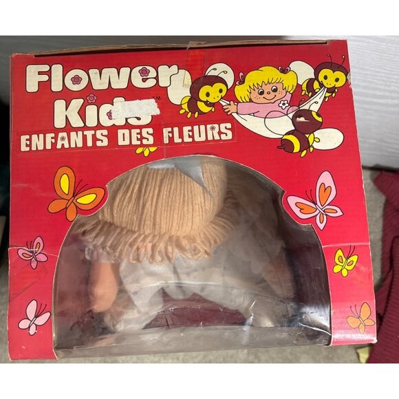 Flower Kids Doll By Blue Box Blond Hair White Blue Dress Freckles Brn Eyes 1983 - Picture 9 of 11